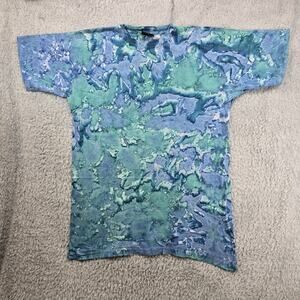 Galaxy Shirt Mens 2XL Tall Blue Green Tie Dye Marble Batik Single Stitch 90s